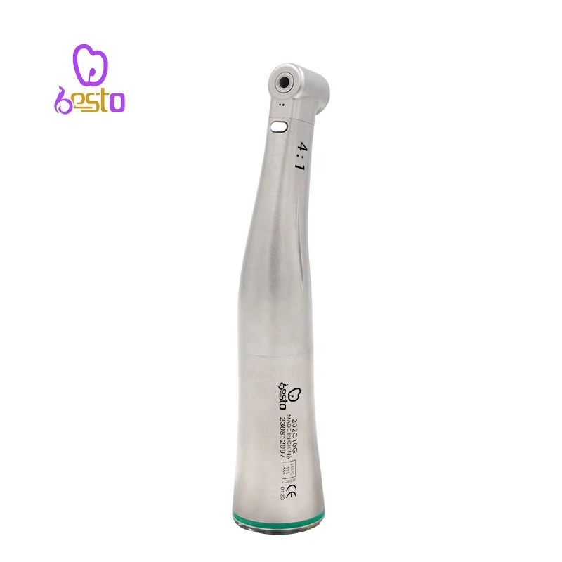 

d ental 4:1 Fiber Optic Contra Angle Push Button LED Low Speed Handpiece Contra Angle denti stry Instrument