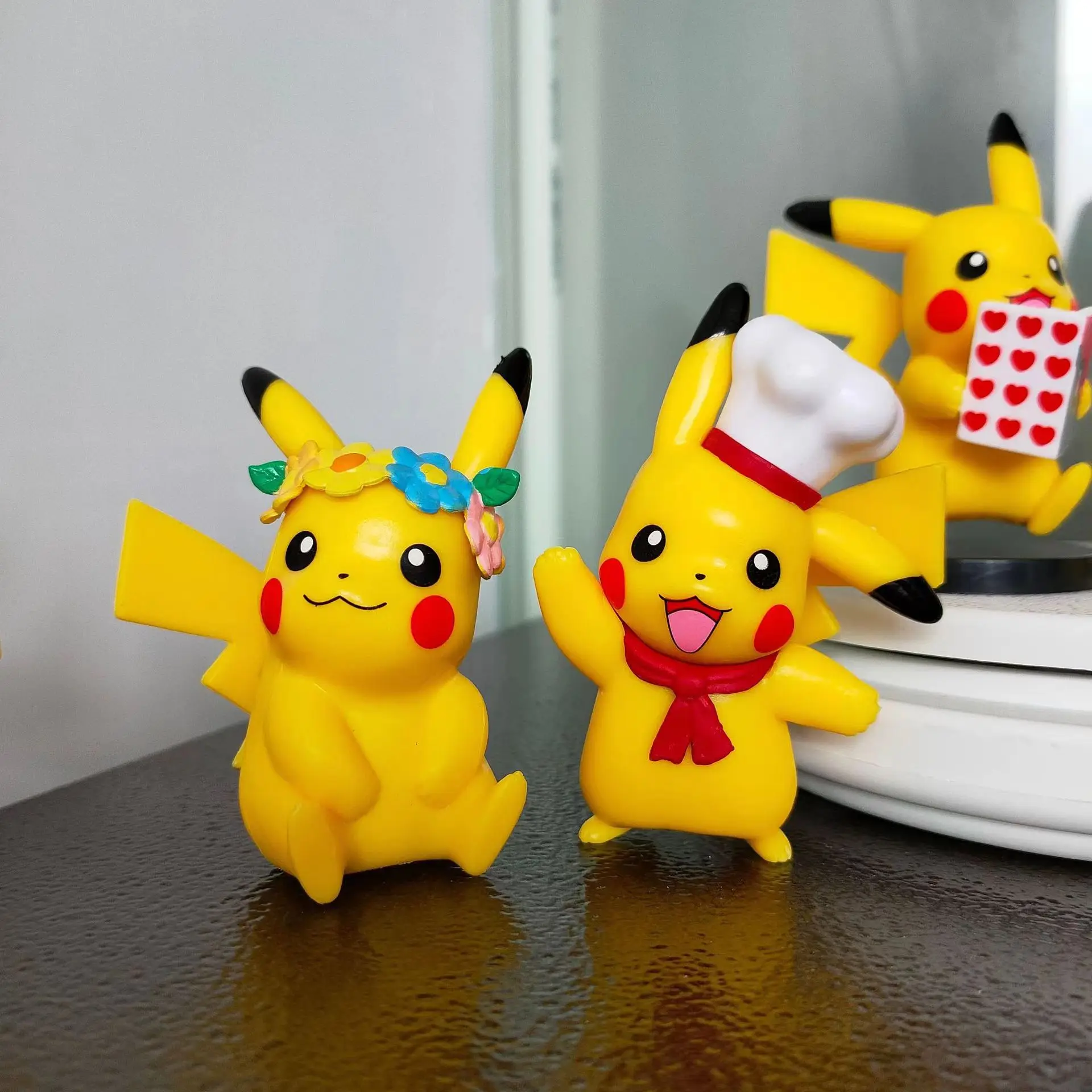 

6Pcs/Set Adorable Pokemon Figure Love Chef Pikachu Theme Series Model Toys Doll Souvenirs PVC Action Figure Desk Decor Ornament