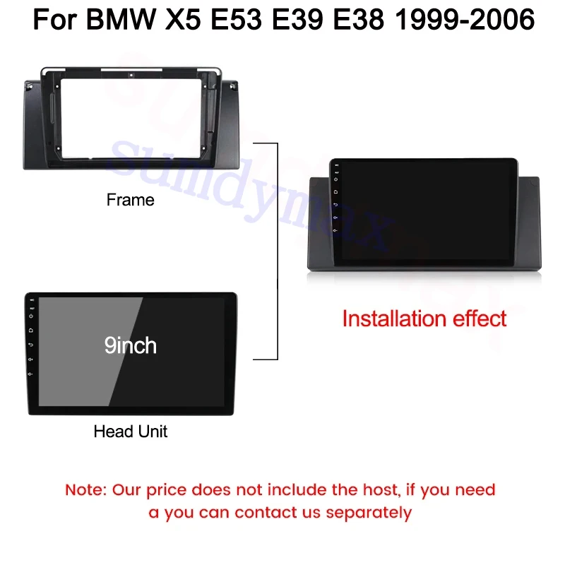 

9 Inch 2 Din Car Radio Fascia For BMW E53 E39 X5 1999-2006 Head Unit DVD Android Player Stereo Panel Dash Frame