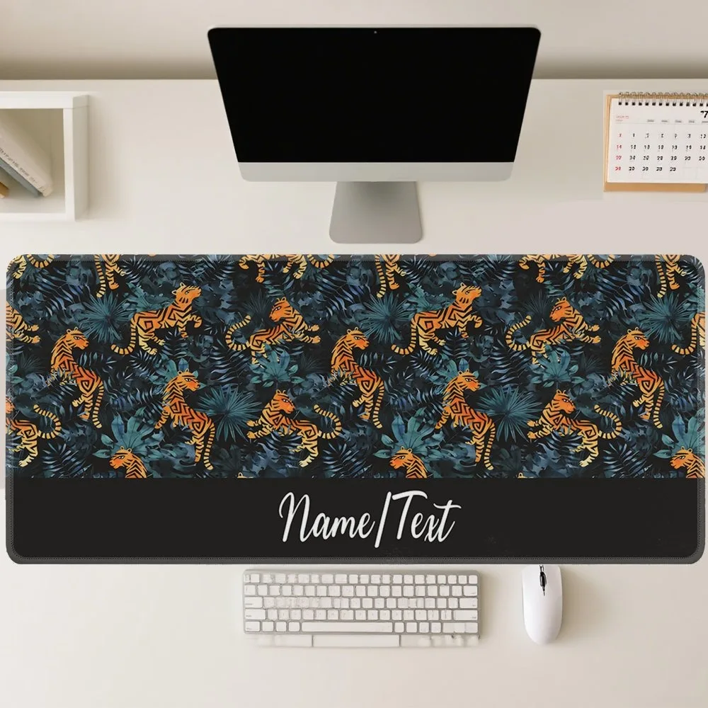 Large Custom Cheetah Desk Mat With Rubber Base Fine Edge Stitching, Laptop Keyboard Pad, Unique Personal Birthday Office Gaming