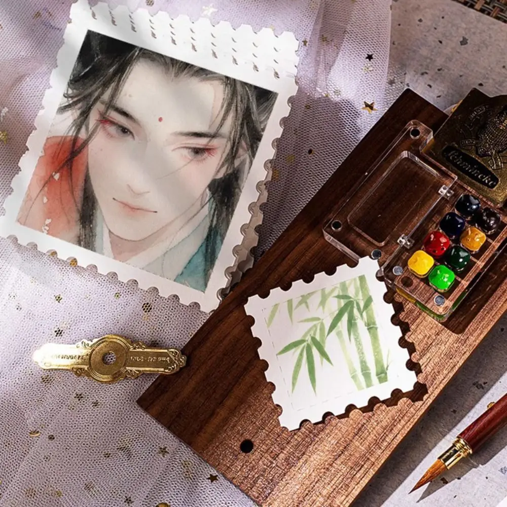 25pcs Stamp/Ticket Stub Shape Watercolor Paper Blank Design Fine Lines Postcards Hand-drawn Style Card Bookmarks Card Making