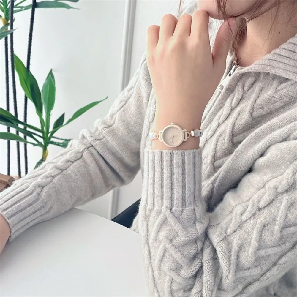 

Cute Adjustable Bracelet Watch Handmade Pendant Chain Watch Beaded Quartz Watch Women Girls