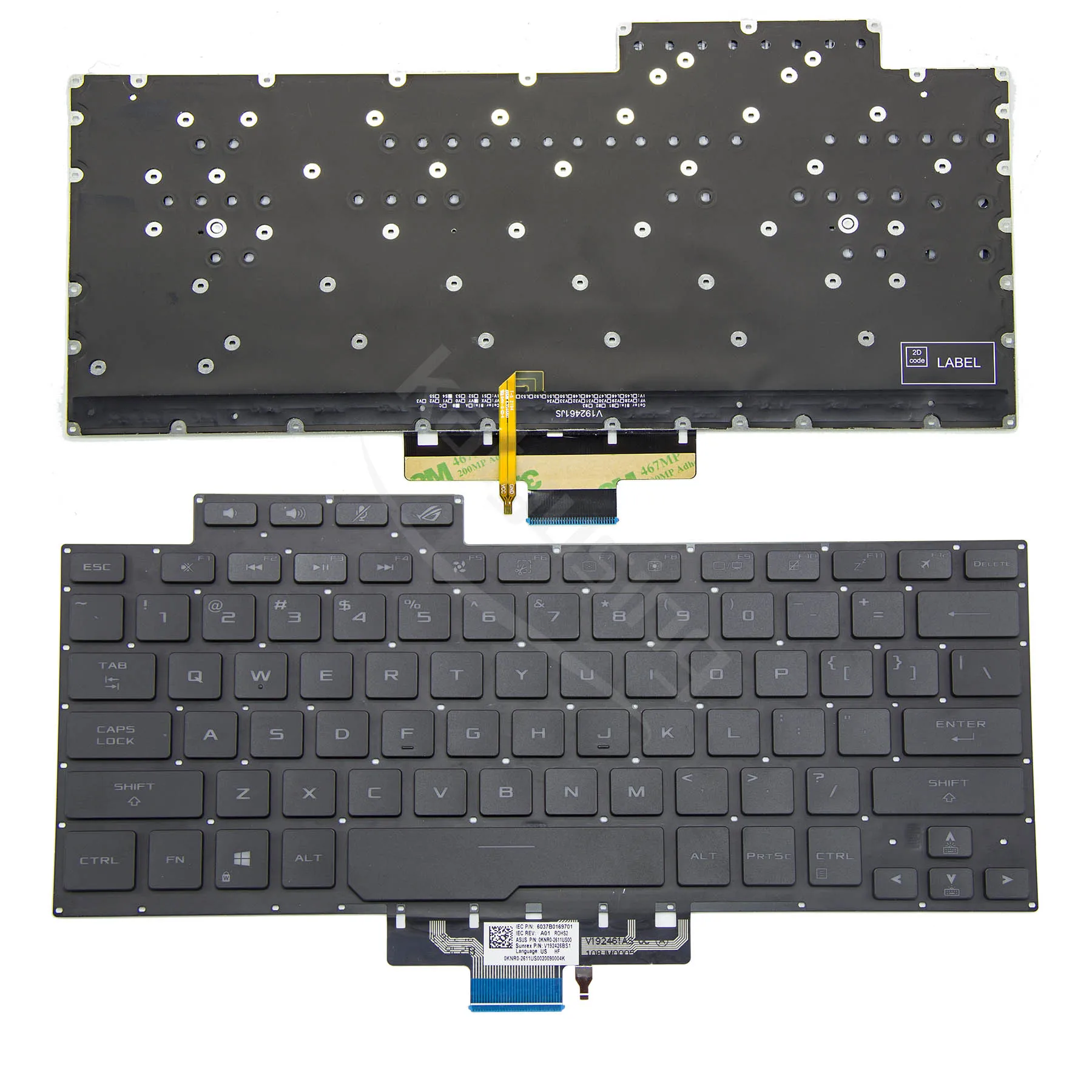 ASUS ROG Zephyrus G14 US USキーボード Asus rog Zephyrus,g14,g401,ga401u,ga401m,ga401qm,ga401i,ga401qc