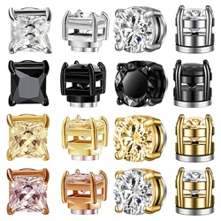 1 Pair Magnetic Ear Clips Crystal Stone Strong Magnetic Ear Stud Women Men Punk Zircon Magnet Earrings Non Piercing Jewelry