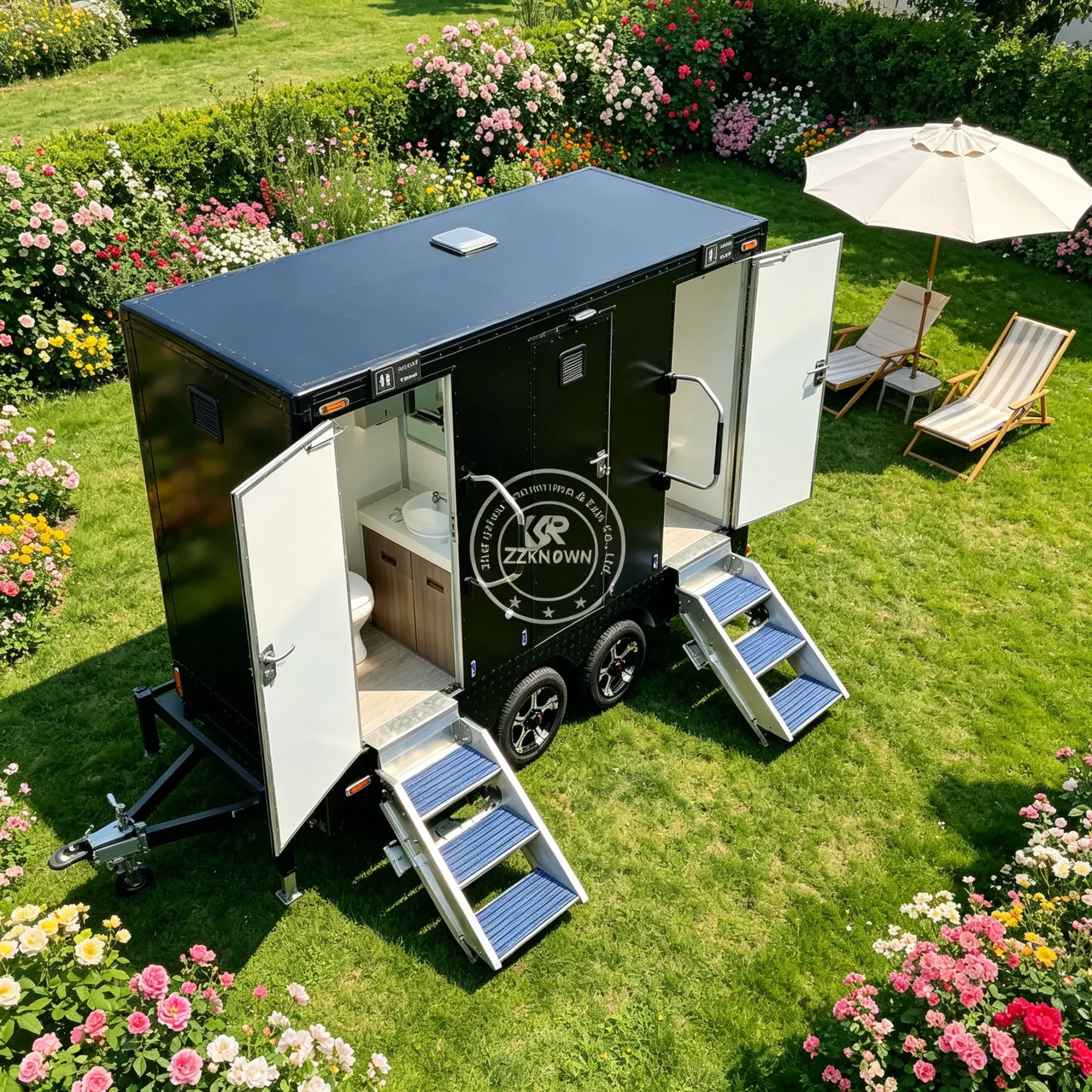 

Factory Made Outdoor Shower Trailer High End Toilet Trailer Customizable Portable Toilet with Easy Maneuverability