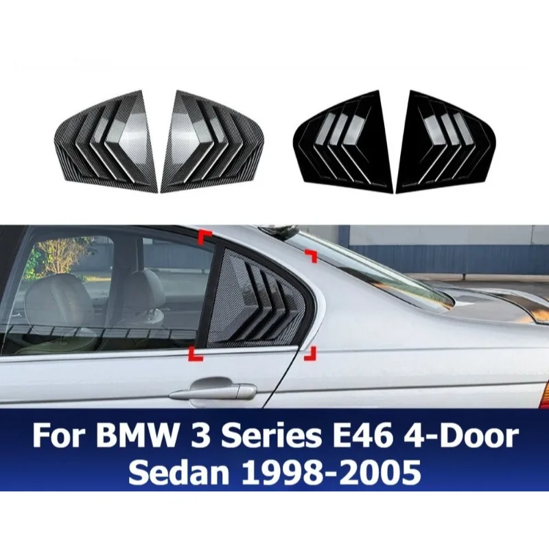 

For BMW 3 Series E46 4-Door Sedan 1998-2005 Rear Quarter Window Louvre Decal Styling Exterior Upgrade Modification Accessories