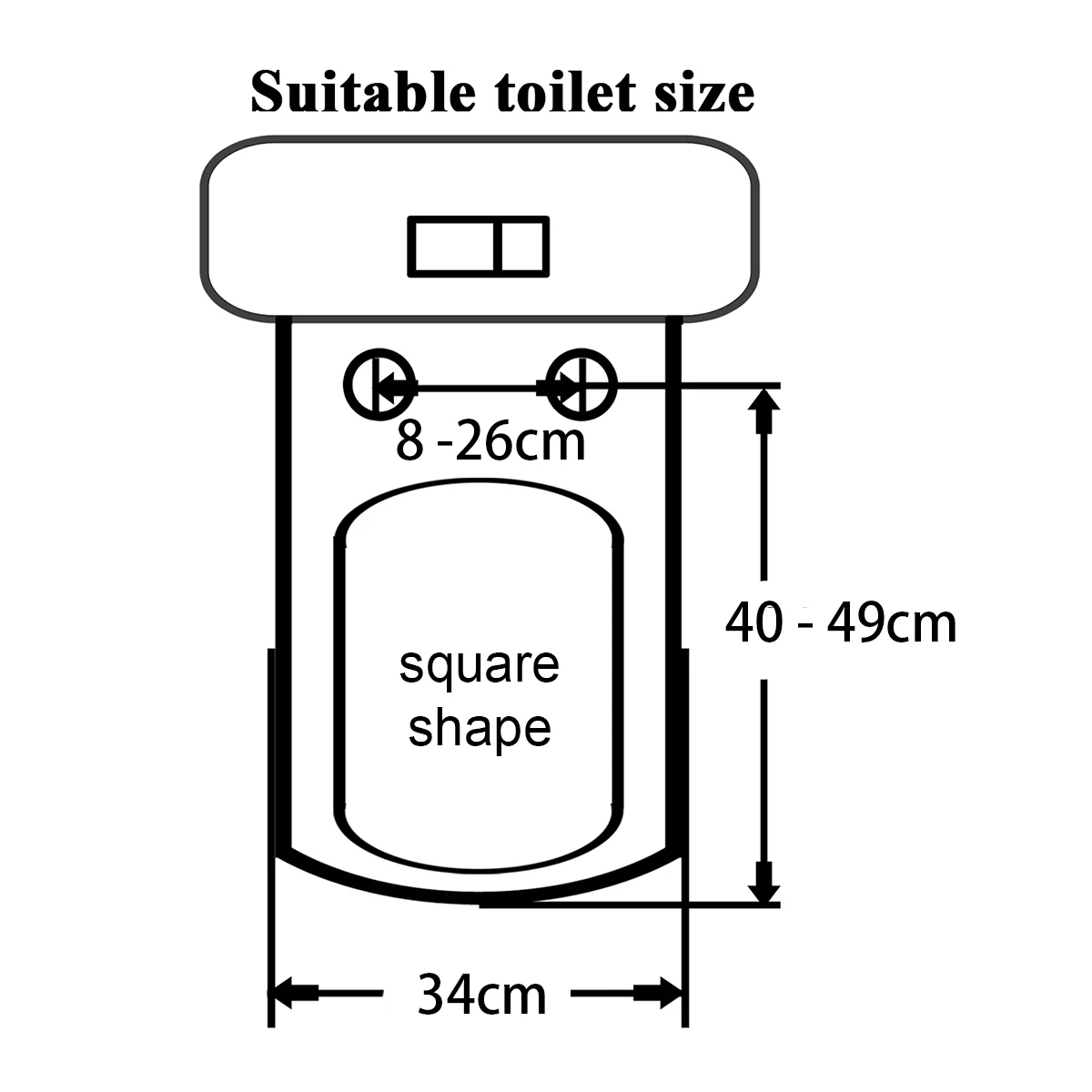 Urea Formaldehyde Soft Close Toilet Cover Square Universal Toilet Lid Wc Slow Closure Toilet Caps Width 34cm Length 40cm To 49cm