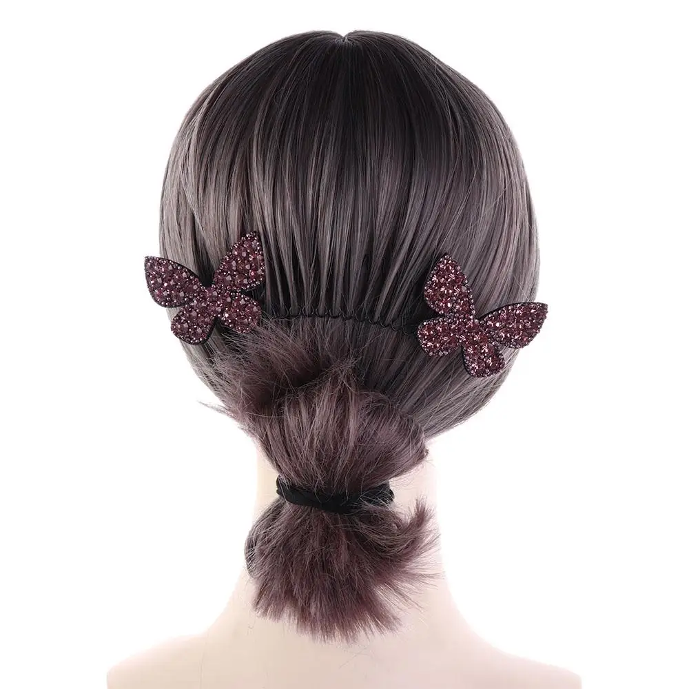 Sisir Penata Rambut Bentuk U Berhiaskan Rhinestone Manis, Sisir Tetap Bentuk Bintang dan Pita, Penjepit Rambut Kupu-kupu, Penahan Rambut Ekstra Tak Terlihat untuk Anak-anak