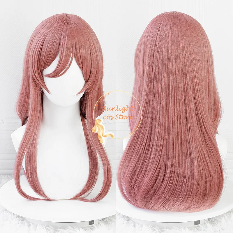 Peluca de Cosplay de Anime COS Nakano Miku para mujer, pelo sintético resistente, rosa y marrón, 58cm