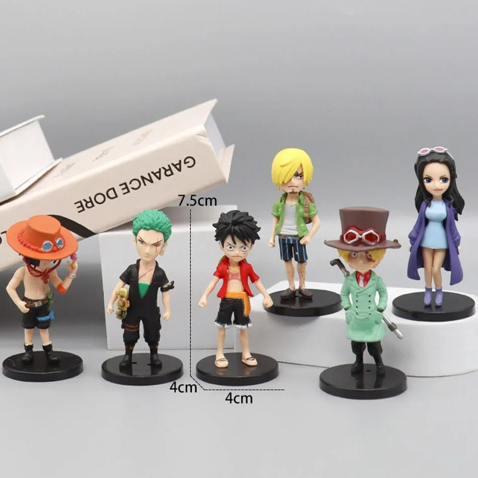 Juego de figuras de acción de anime de 6 uds., Luffy de PVC, nuevo modelo de acción, muñeca decorativa coleccionable, juguetes para niños para regalos de navidad