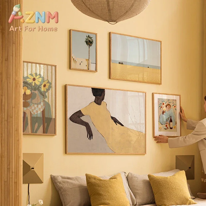 African Woman Beach Poster Canvas Prints Wall Art Printing Home Living Bed Room Bar Hallway Aesthetic Decor Landscape Picture