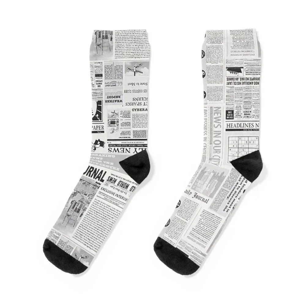 

Newspaper news Socks kawaii floral christmas stocking Boy Socks Women's set Running aesthetic Men's Socks Women's