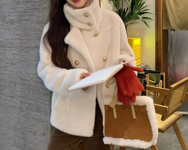 

2025 New Fur Coat Winter Thickened Premium Double-Breasted Fur Coat Stand Collar