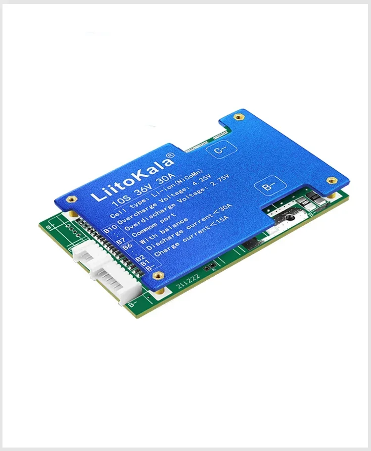 LiitoKala 10S 36V 30A Li-ion Protection Board Li-ion Cell 18650 Battery BMS PCB Board with Balance for Electric Car Inverter