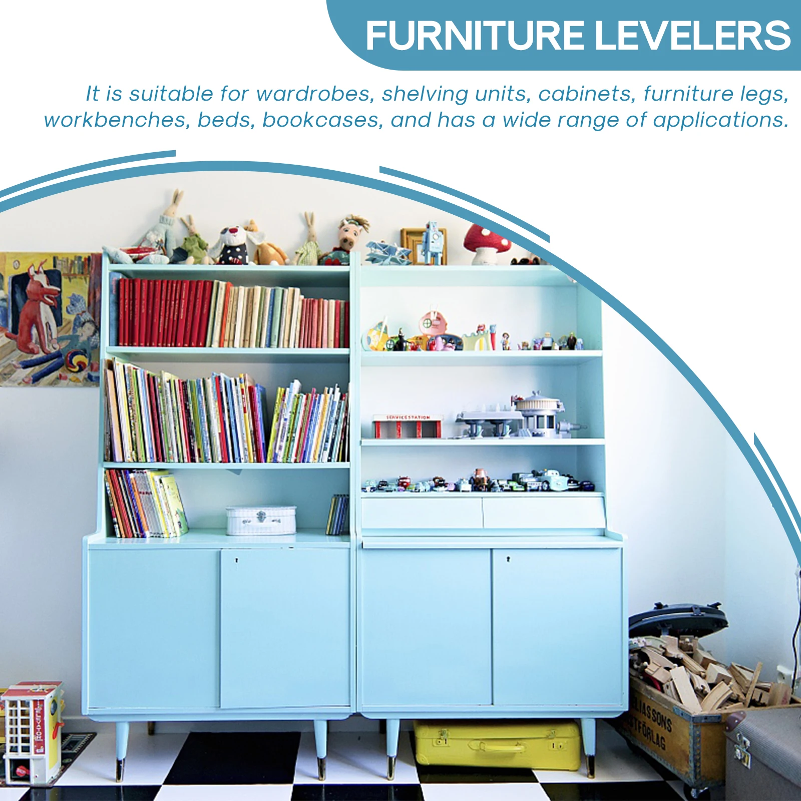 

Adjustable Furniture Feet Leveling Feet Iron Durable Strong Small Large Height Cabinet Sofa Wardrobe Shelving Workbench Bookcase