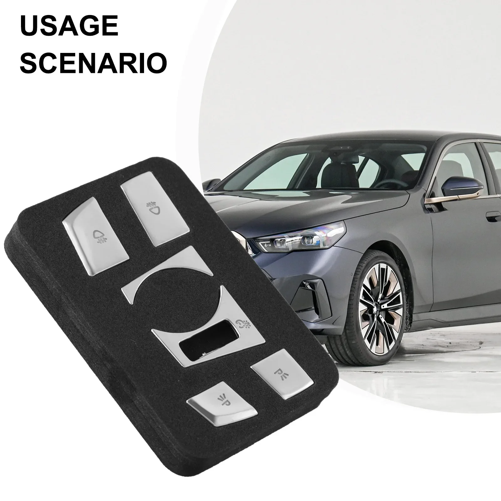 6Pcs Car Inner Headlight Switch Button Trim Cover For BMW 5 Series G30 G31 2018-2022 Auto Nterior Stickers Car Styling