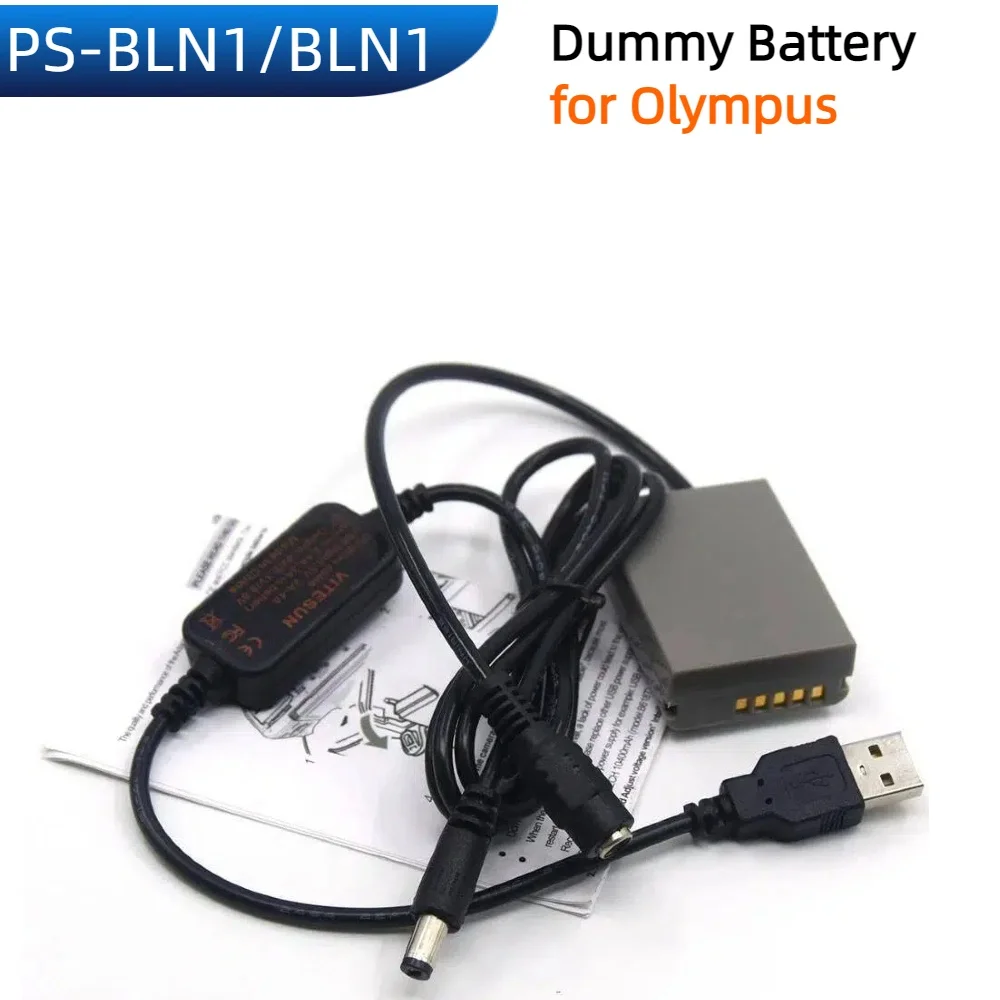 PS-BLN-1 Dummy Battery BLN-1 DC Coupler USB Adapter DC Cable Supply for Olympus OM-D E-M5 II 2 E-M1 PEN E-P5 Camera