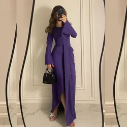 Tallas personalizadas disponibles Jersey de alta calidad plisado recto cuello cuadrado vestidos midi vestidos para ocasiones a medida estilo moderno