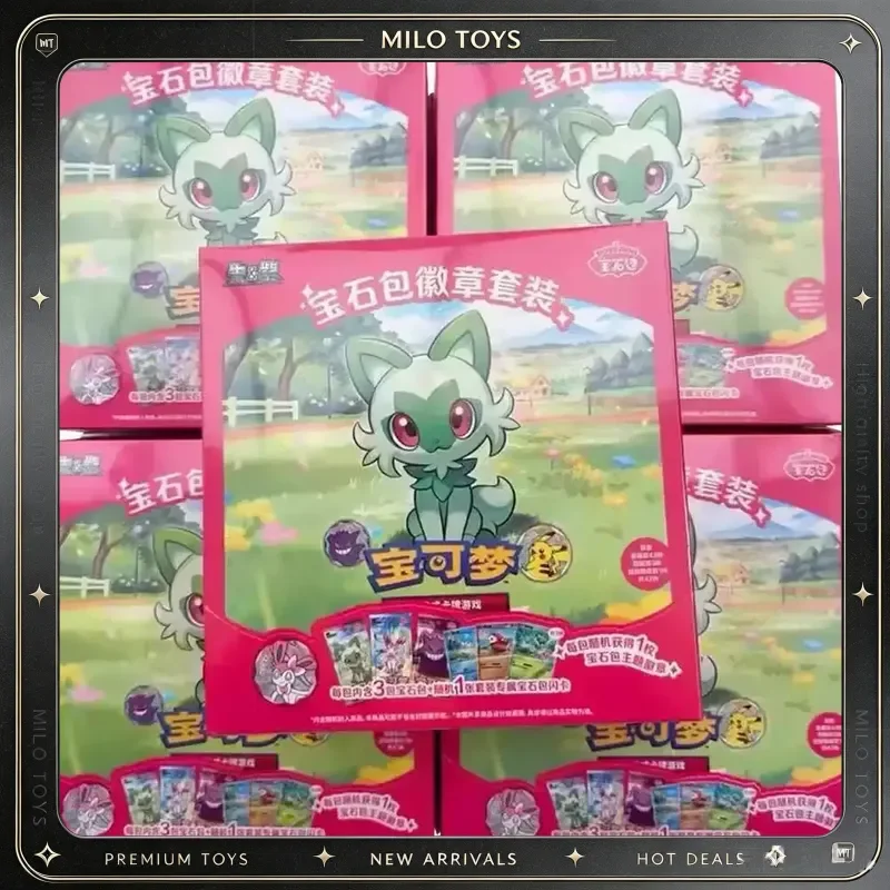 pokemon-card-original-trading-ptcg-cartoon-simplified-chinese-gem-bag-badge-suit-children's-gift-limited-products