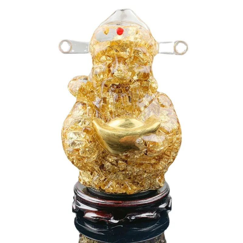 

Gold foil Buddha statue ornament, crystal Buddha statue of God of Wealth creative home