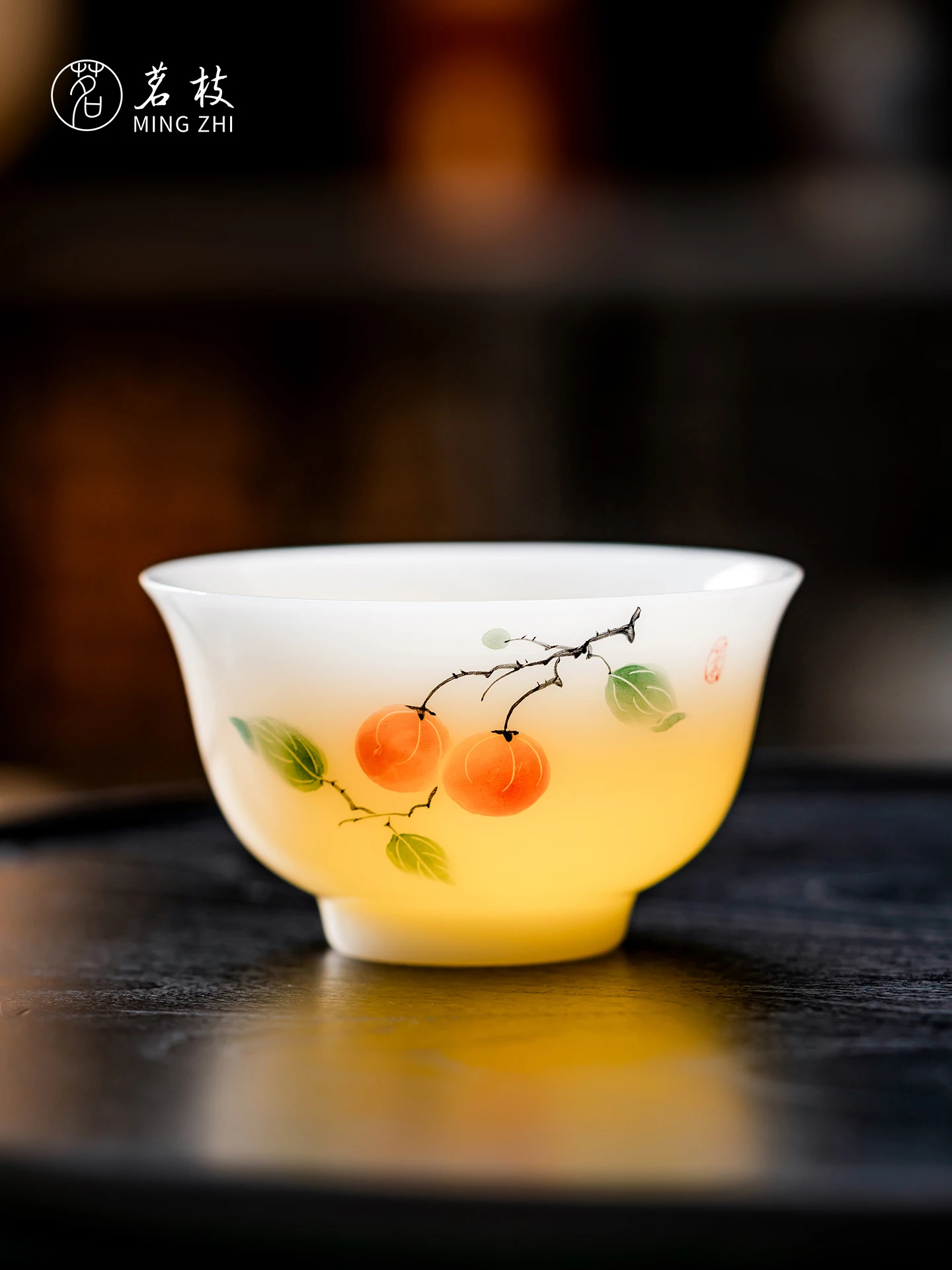 

Hand-Painted Ice Jade Porcelain Single Cup Owner Tea Bowl High-End Drinking Bowl Tea Cup Elderly Gifts Souvenir