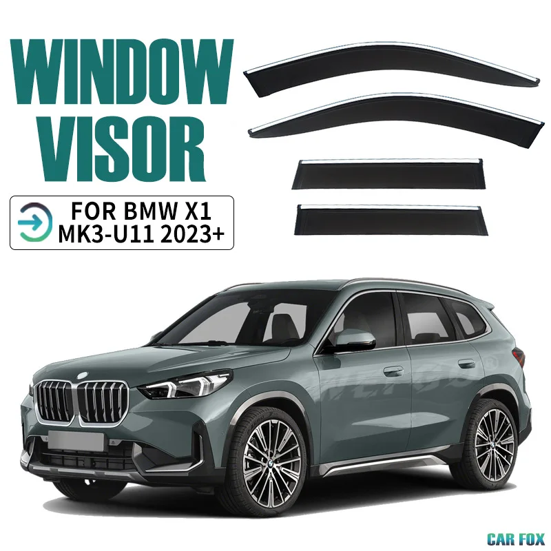 4Pcs Window Visor Rain Guard Wind Deflector For BMW X1 SWB U11 2009-2026 SUV Side Window Vent Sun Shade Car Exterior Accessories