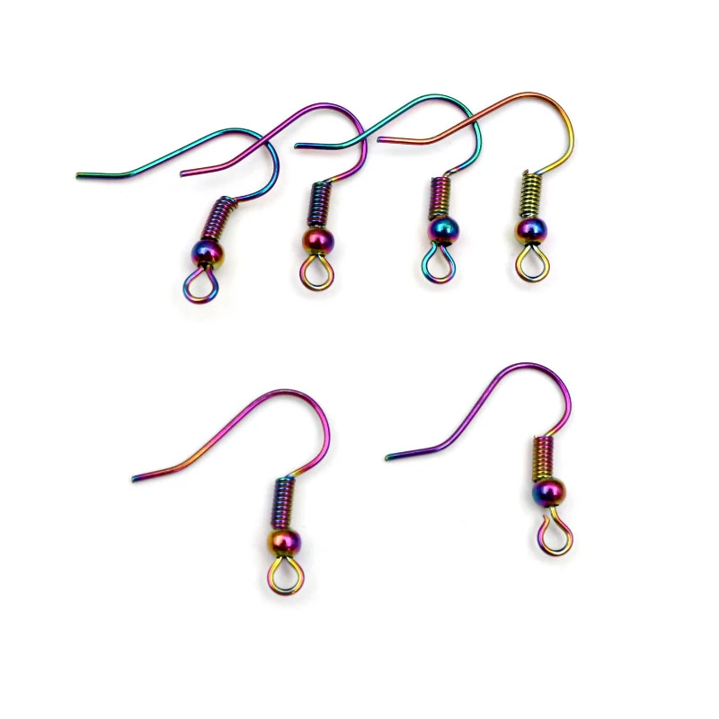 Fashion Metal Rainbow Color Snap Lobster Clasp Earring Hooks Key Ring Keychains for DIY Jewelry Making Findings Accessories