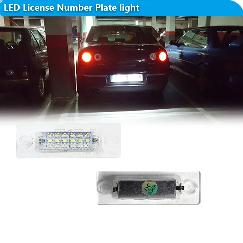 

For Volkswagen VW Touran Golf Jetta Caddy 3 T5 Transporter Passat Cimousint Combi Variant White LED Car License Plate Lights 12V
