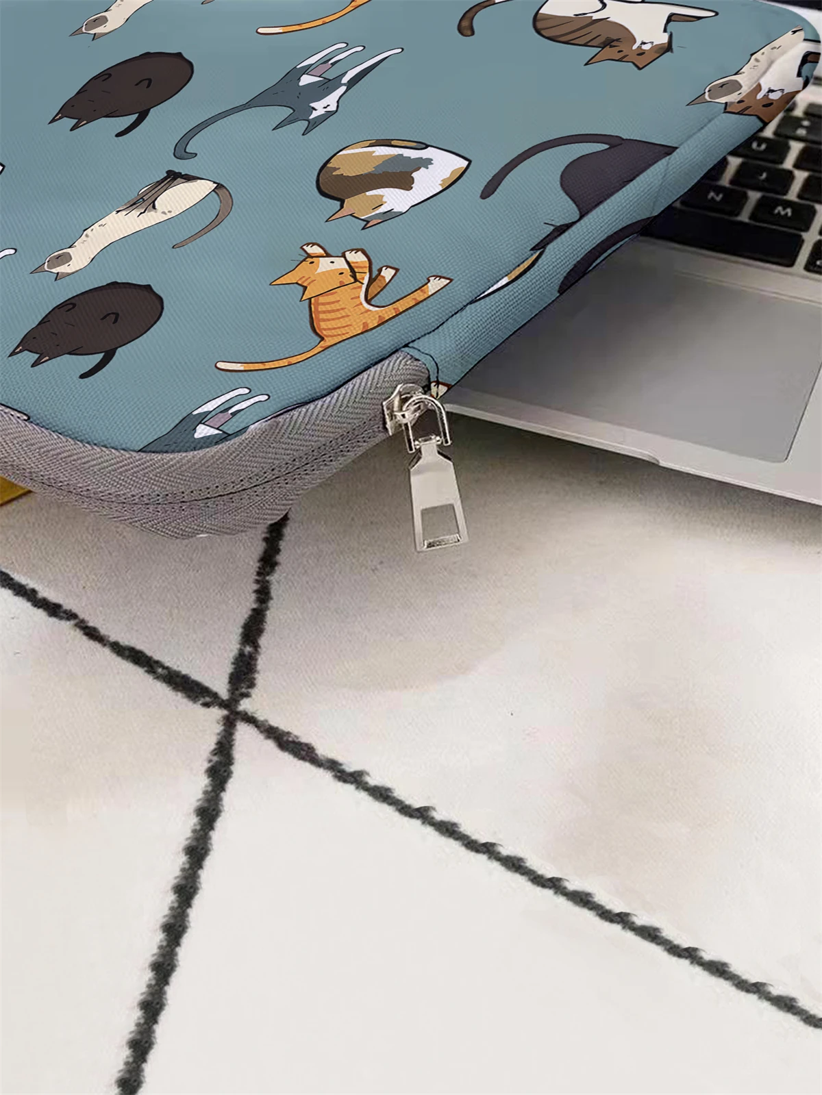 Borsa e valigetta per laptop con motivo gatto, adatta per laptop da 14 pollici