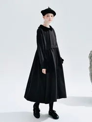 imakokoni 2023 autumn new original design ketone Tenss long-sleeved black dress 234254