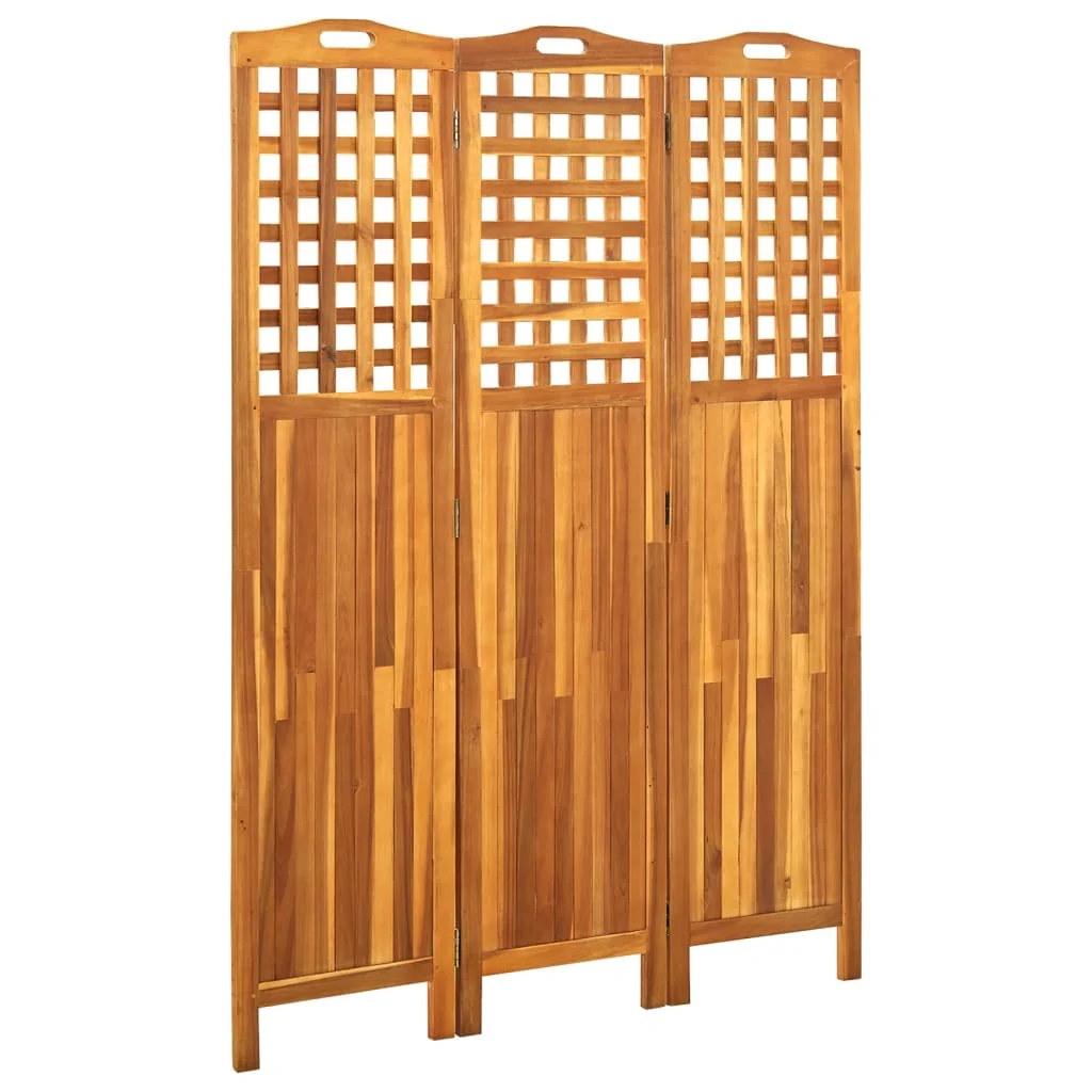 vidaXL 3-Panel Room Divider 121x2x170 cm Solid Acacia Wood  Household decorations/screens and partitions