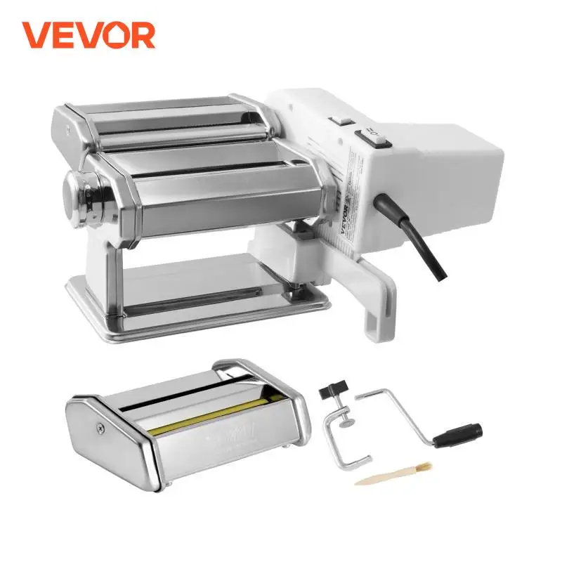 VEVOR-Electric Fresh Pasta Maker Machine, rolos de macarrão de aço inoxidável, cortador para corte, eletrodomésticos