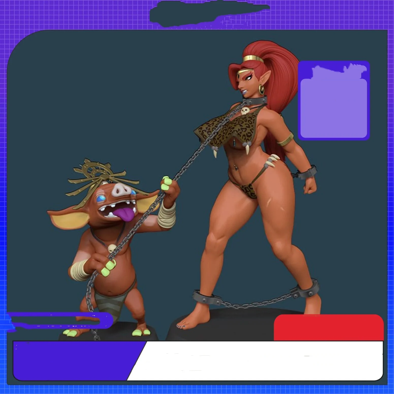 Figuras de resina em escala 1/18, 100mm, duende selvagem capturou a rainha elfo nsfw, kit de modelo de montagem, brinquedo 3d desmontado e sem pintura