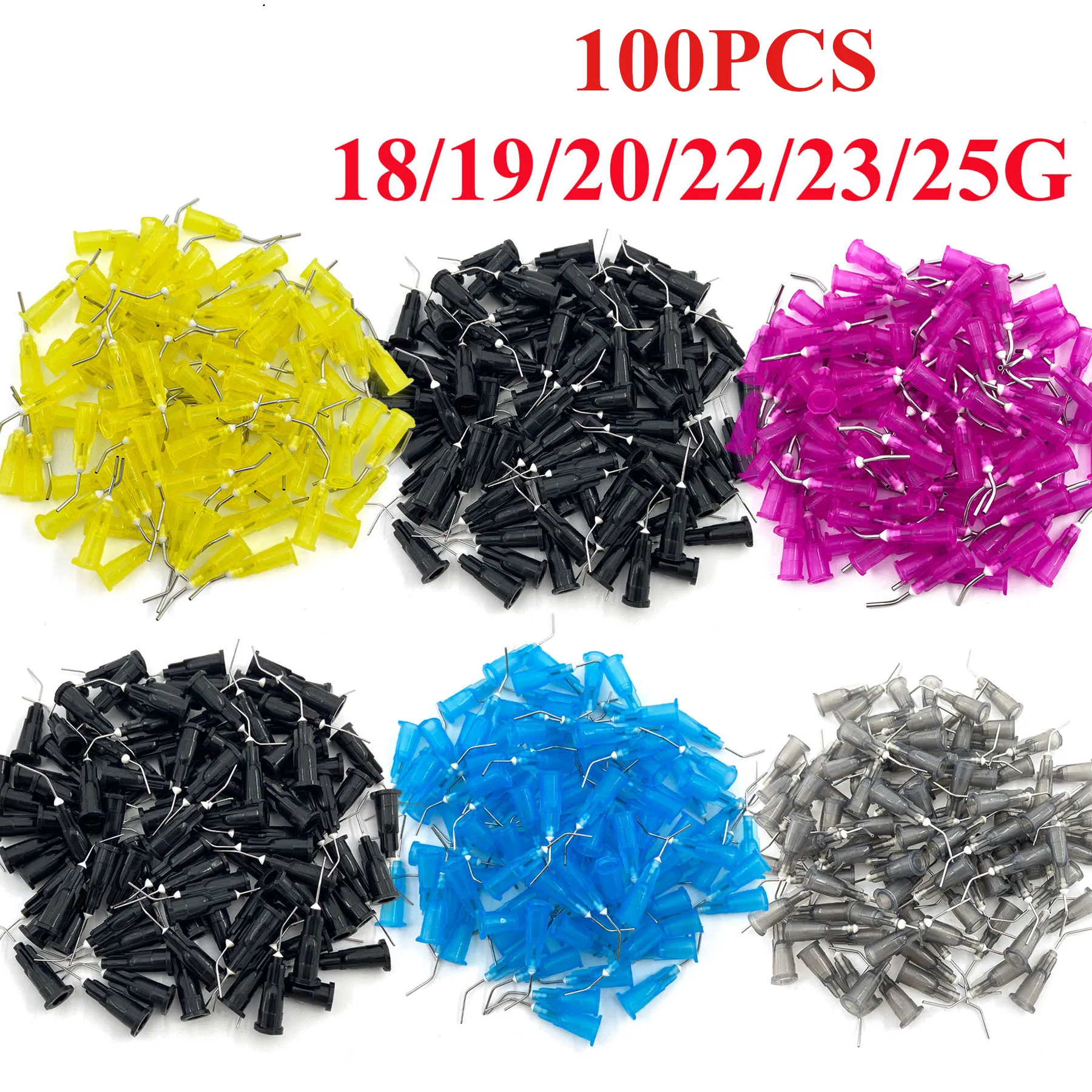 

100pcs/lot WELLCK Pre Bent Dispensing Dental Tip Etchant Resin Flow Composite Needle Tip Dentistry Dental Endoneedles