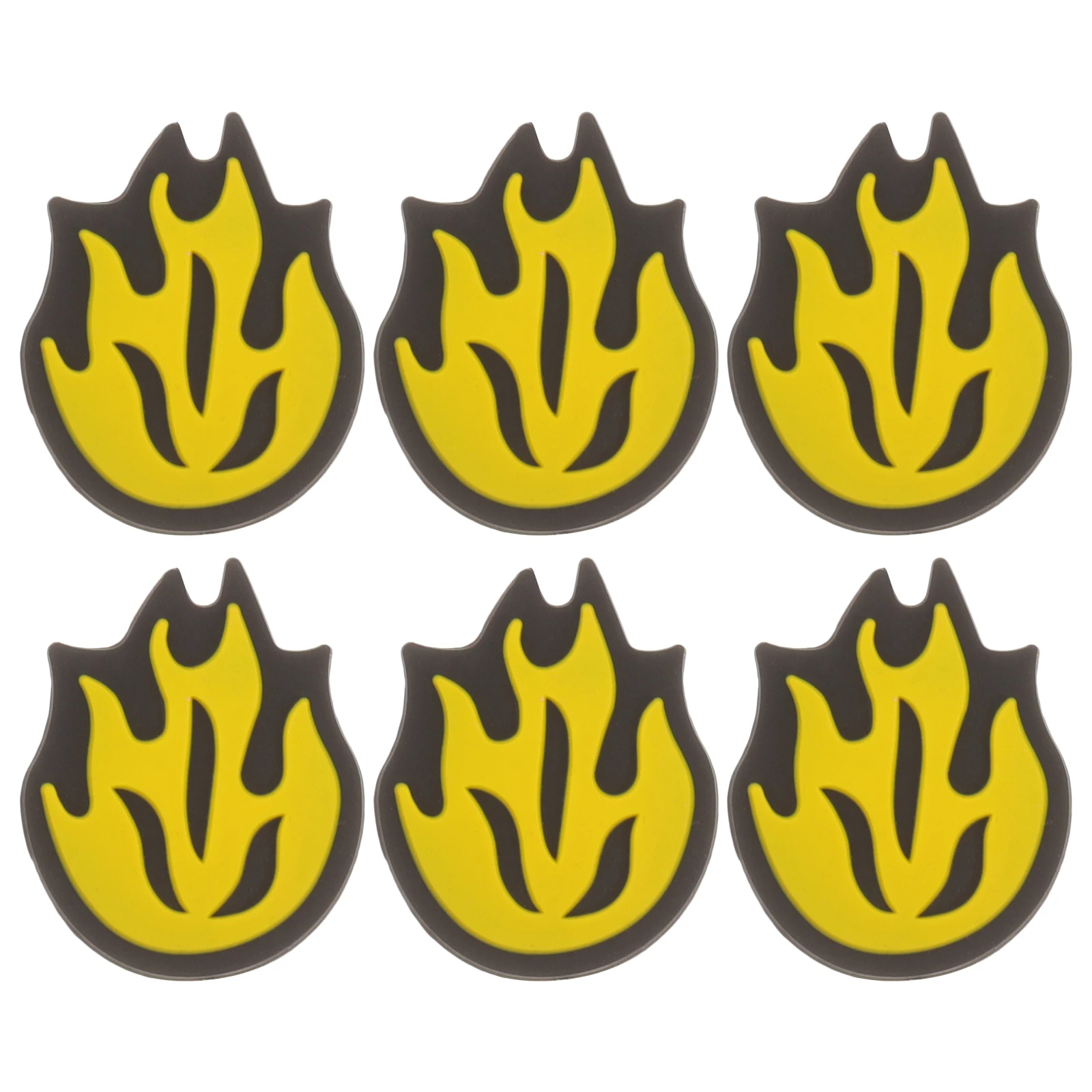 

6 Pcs Tennis Racket Shock Absorber Fire Shaped Dampener Strip Damper for Silica Gel Rackets Supplies