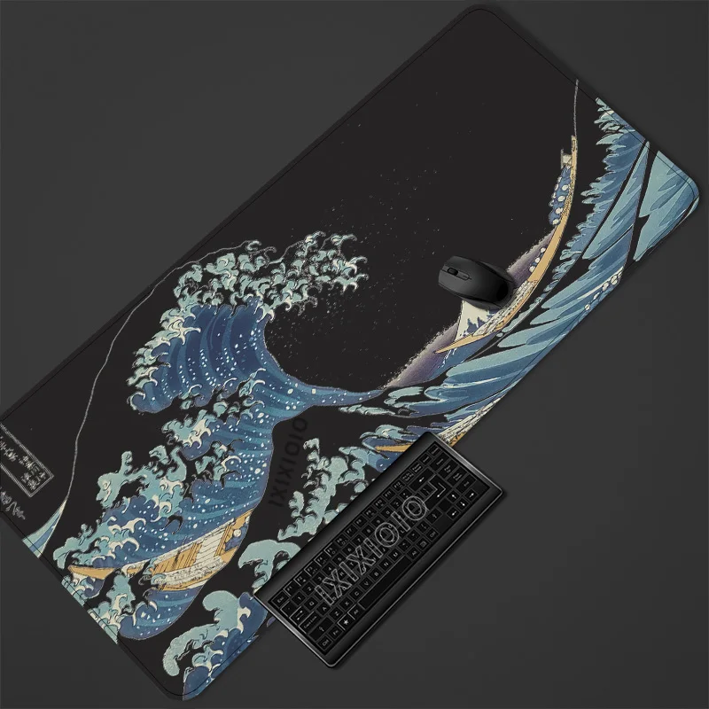 Tapis de souris de jeu japon grande vague impression demande grand maison HD nouveau tapis de souris XXL tapis de jeu bureau tapis souple tapis de Table d'ordinateur portable