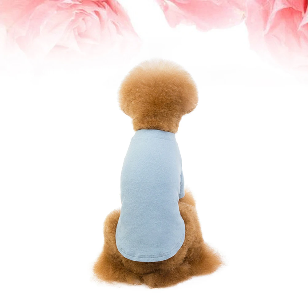 

Pet Cotton Shirt For Dogs Durable Fashion Solid Color Comfortable Outdoor Walking Jogging Clothes Easy Wear Blue Grey L
