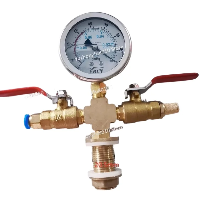 Vacuum Defoaming Bucket, Vacuum Gauge, Negative Pressure Meter, AB Glue Defoamer, Stabilizing Wooden Barrel Gauge, Vacuum Pump