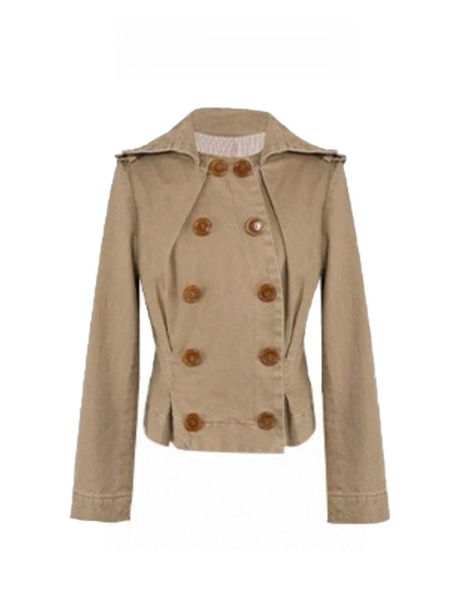 

Корейское короткое пальто цвета хаки для женщин, осеннее, с завышенной талией, на двух пуговицах, в стиле рабочей одежды, повседневный топ с эффектом похудения, для ежедневной носки