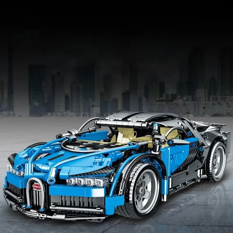 

OUZEY Blue Supercar Building Set - MOC Hyper Vehicle Model, Advanced Technical Project for Adult Hobbyists & Car Enthusiasts