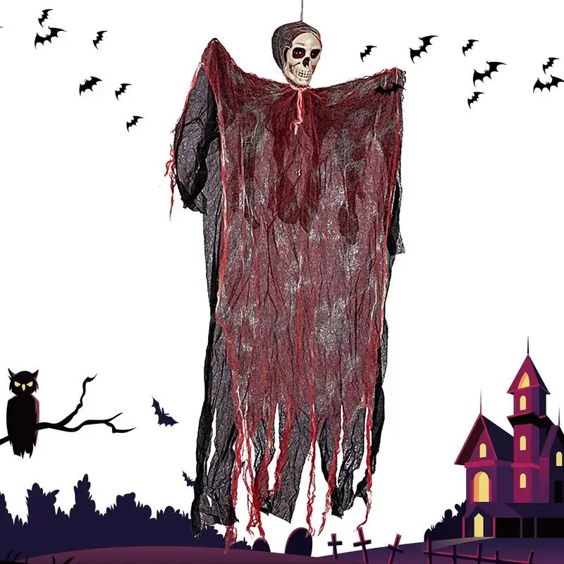 Halloween Hangings Ghost Spooky Hangings Grim Reaper Skeleton Decor Blood Guaze Horror Hangingsfor Halloween Party Decorations