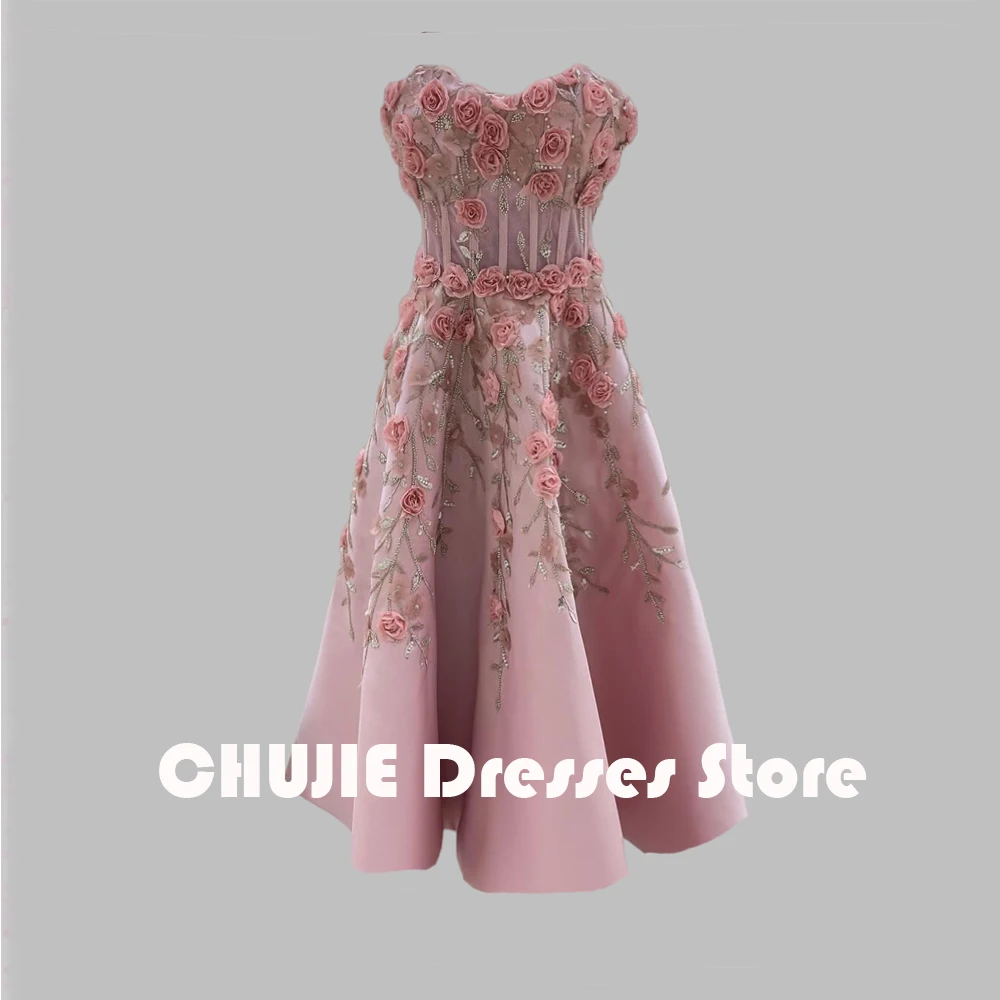 

Изящное вечернее платье с пыльными розами и цветами, женское современное плиссированное платье трапециевидной формы без рукавов для выпускного вечера, модное платье فستان المسensen