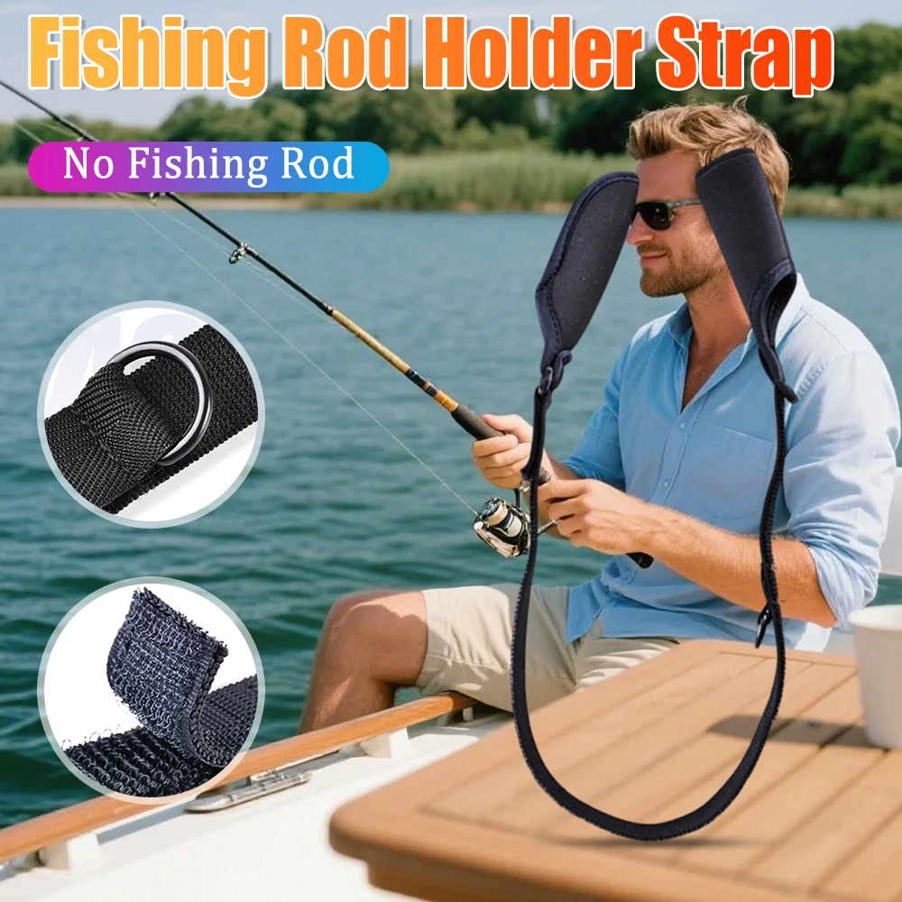 Fishing Rod Holder Strap Breathable Fishing Rod Strapping Wrap Splash- Wear- Adjustable Outdoor Fish Tool