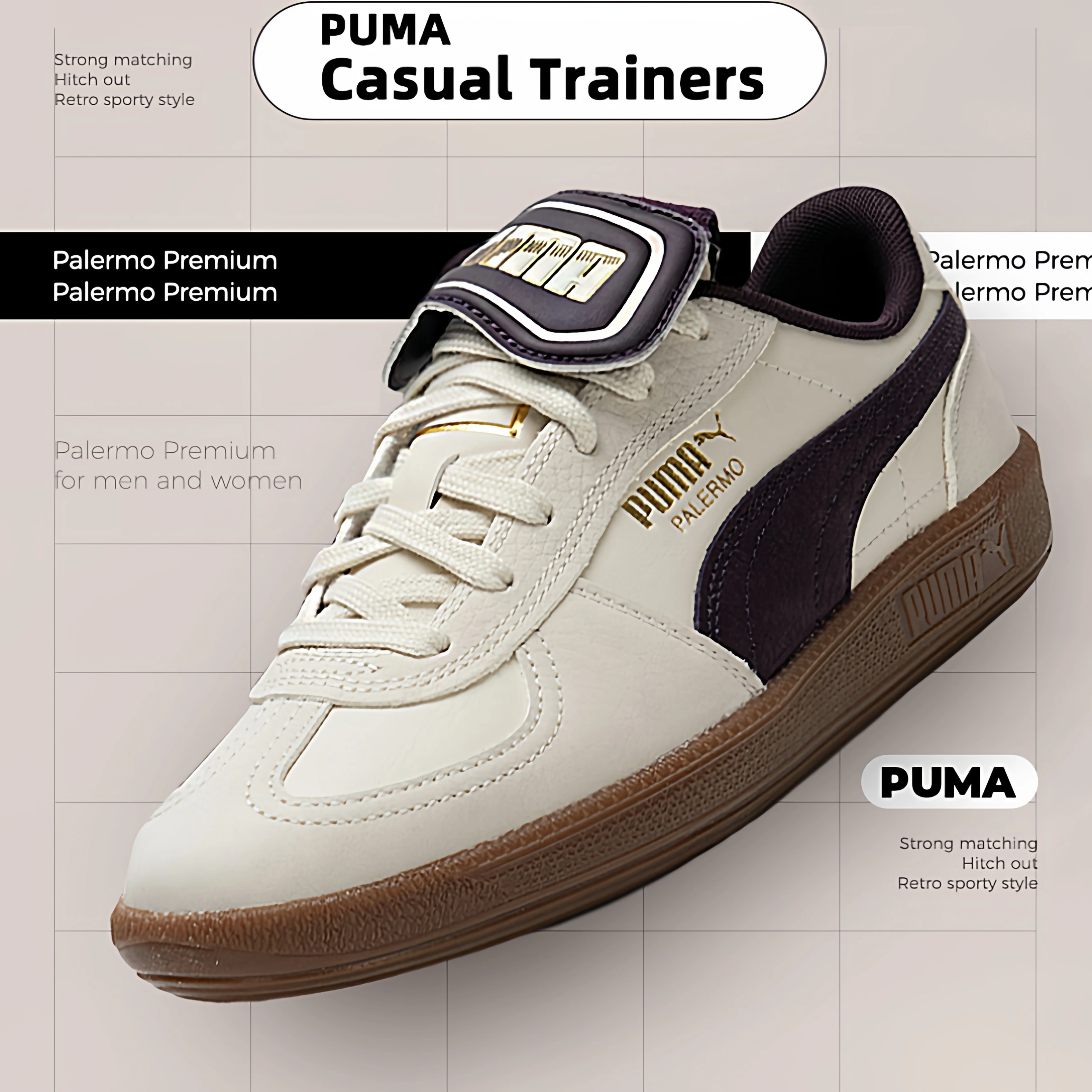 

Кроссовки Puma Palermo Premium — легкая и дышащая повседневная обувь для мужчин и женщин 401744-04