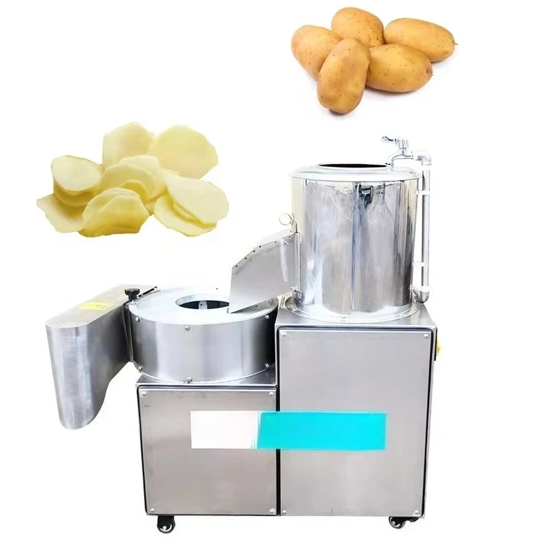 Potatoes Fries Chips Strip Cut Peel French Fry Slicer Washing Potato Peeling and Cutting Machine Sweet Provided 220v