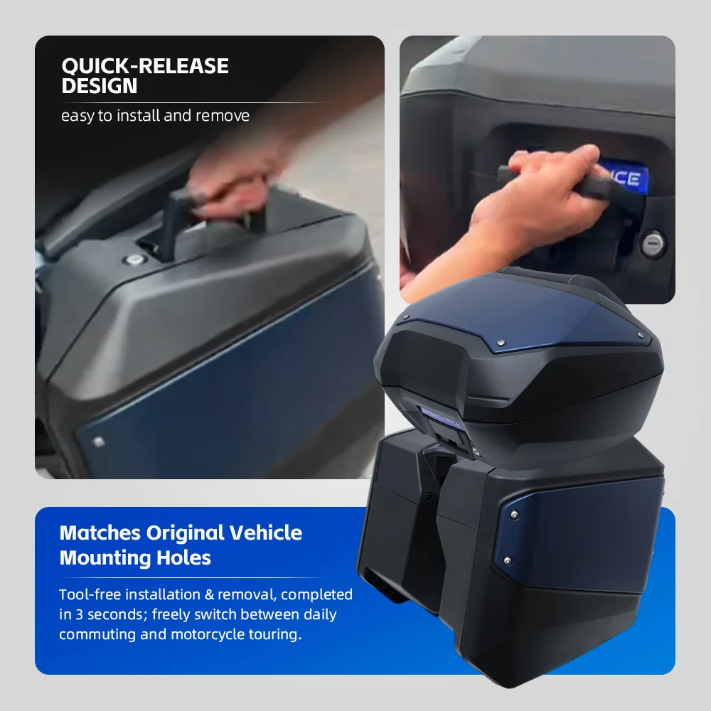 Speedance for Honda NSS750, 3-Piece Luggage Set, Side & Tail Boxes, Damage-Free Mount, Quick Release & Install, Waterproof
