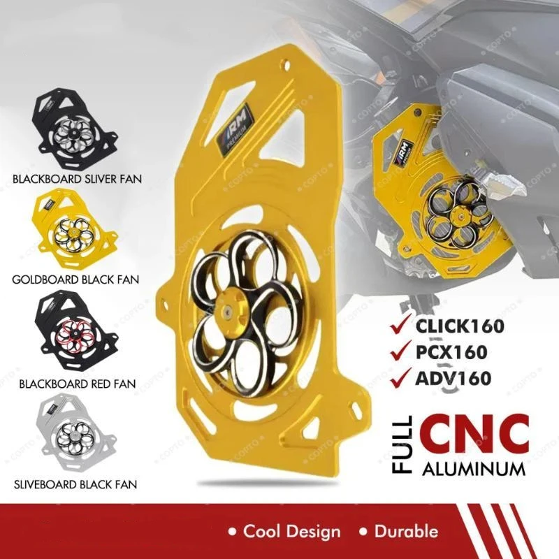 

Aluminum Alloy Motorcycle Radiator Guard With Rotary Cooling Fan, Perfect For VARIO 160 PCX 160 ADV 160