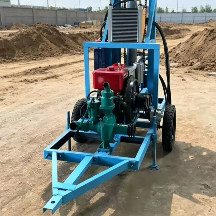 Customized Portable 200m Hydraulic Drilling Machine Diesel Engine Wheel Design for Farm & Home Use Water Well Drilling Rig