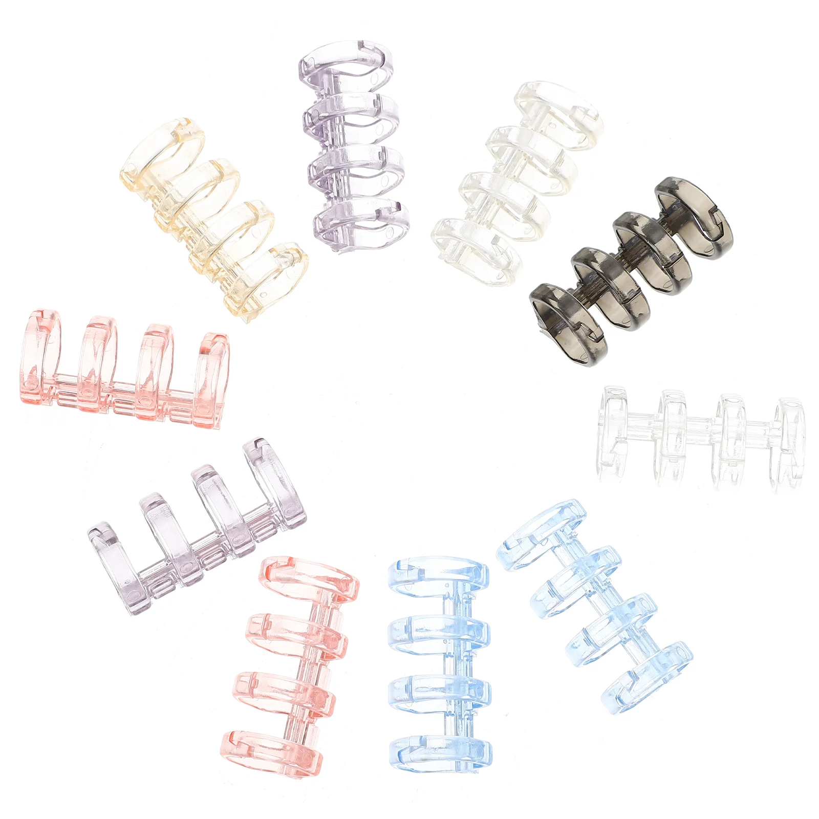 Carpeta de cuatro agujeros, Clip de anillo de carpeta de plástico liso a presión para libros, álbum de recortes, organización de archivo, suministros de papelería, 10 Uds.