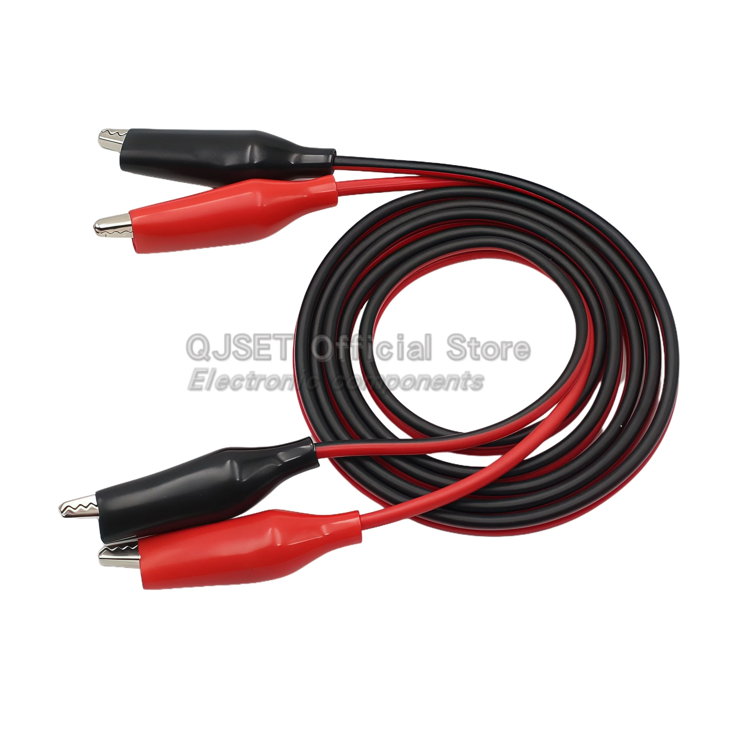 1 세트 1M 앨리게이터 클립 빨간색/검은색 절연 테스트 리드 양단 앨리게이터 클립 점퍼 케이블 전기 클램프 전원 테스트 케이블